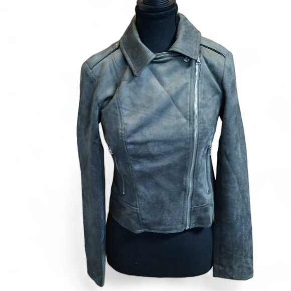 BB Dakota x Steve Madden Imitation Green Faux Suede Moto Jacket NWT Si… - Picture 9 of 16